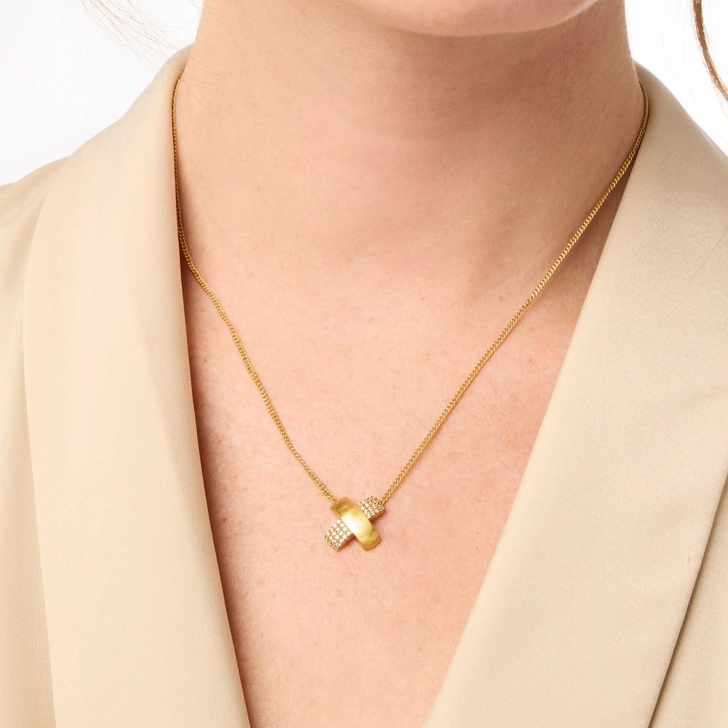 Catalina Pavé X Delicate Necklace