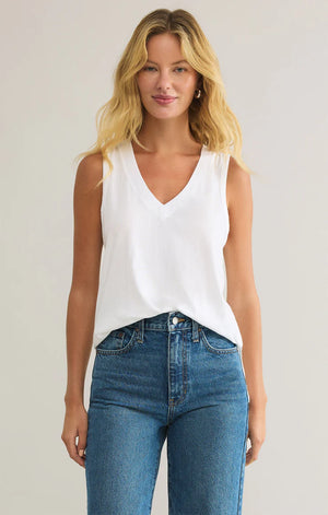 Californian V-Neck Tank - White