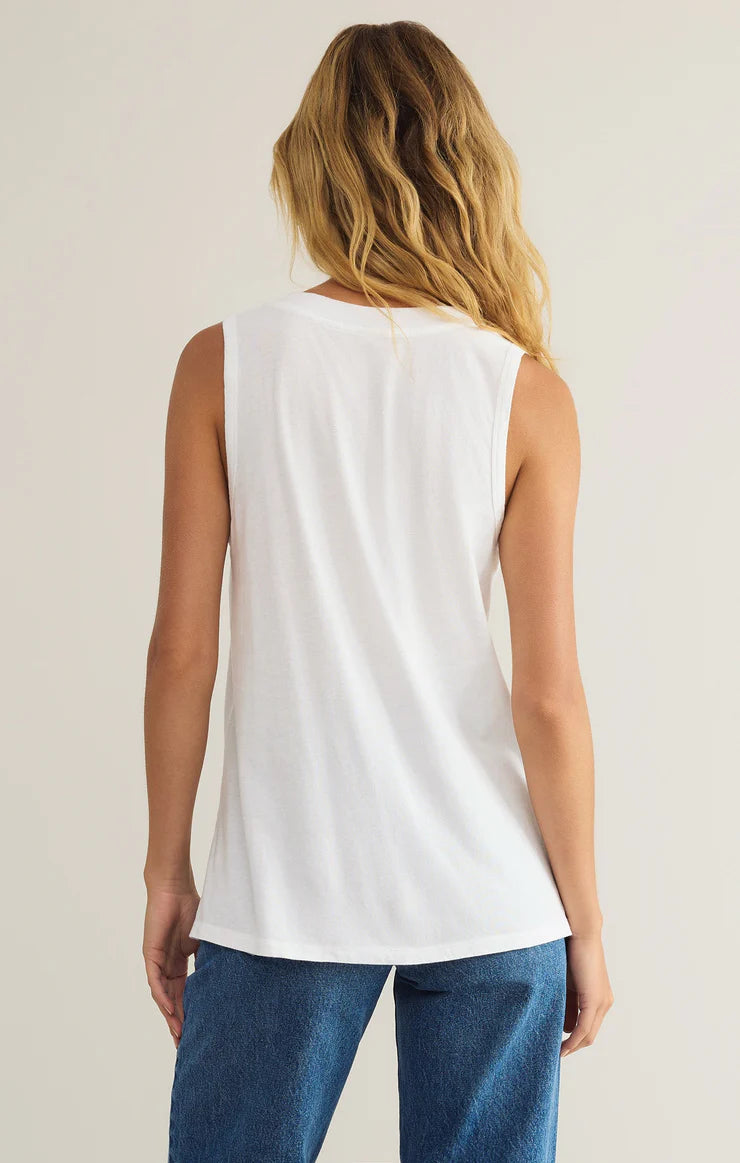 Californian V-Neck Tank - White