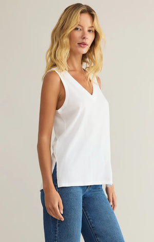 Californian V-Neck Tank - White