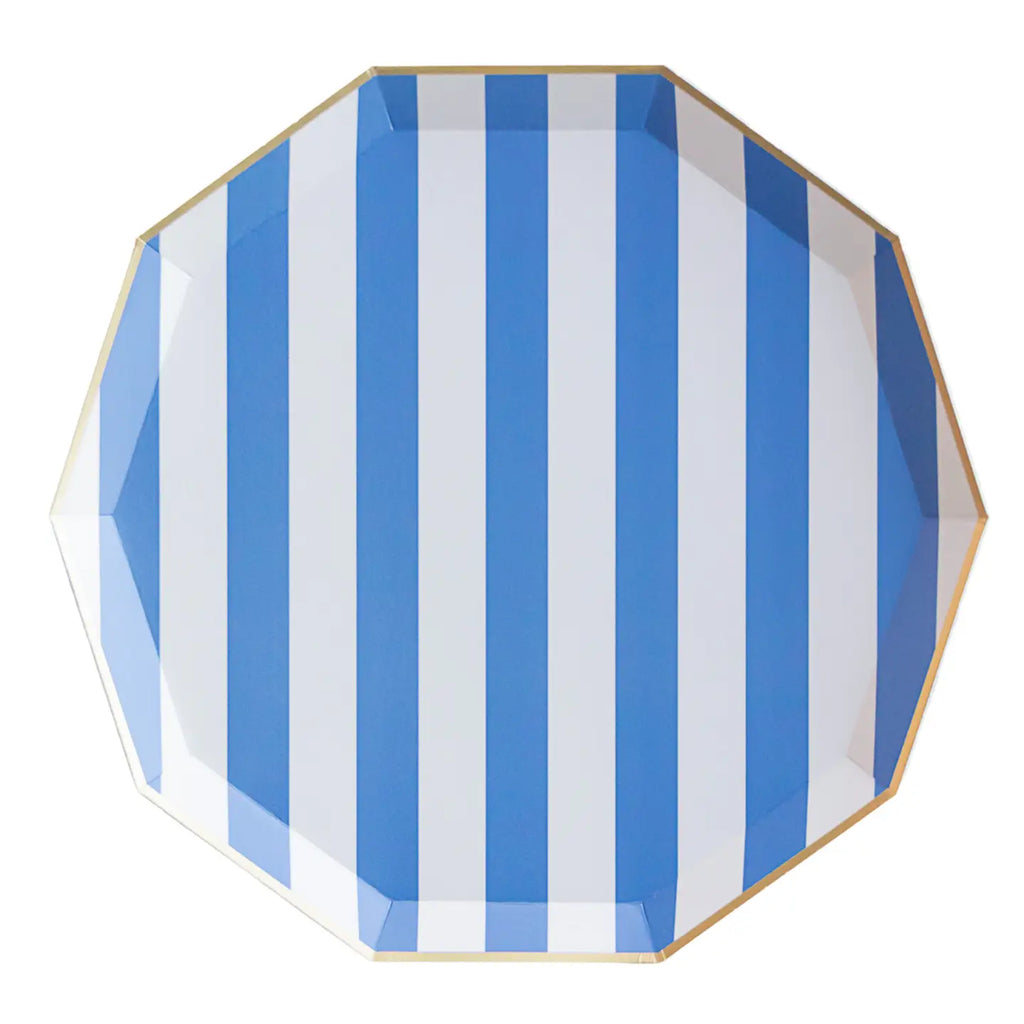 Blue Signature Cabana Stripe Plates