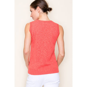 Mabel Cut Out Pointelle Sleeveless Sweater