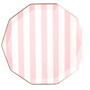 Pink Petal Cabana Signature Stripe Plates