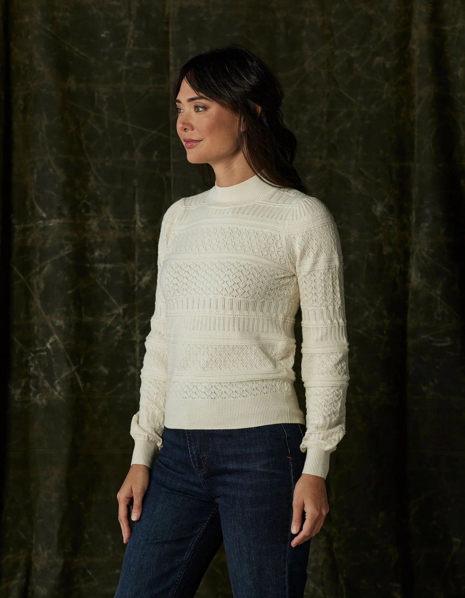 Olivia Pointelle Sweater - Cream