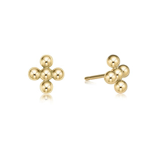Beaded Signature Cross Stud - Gold
