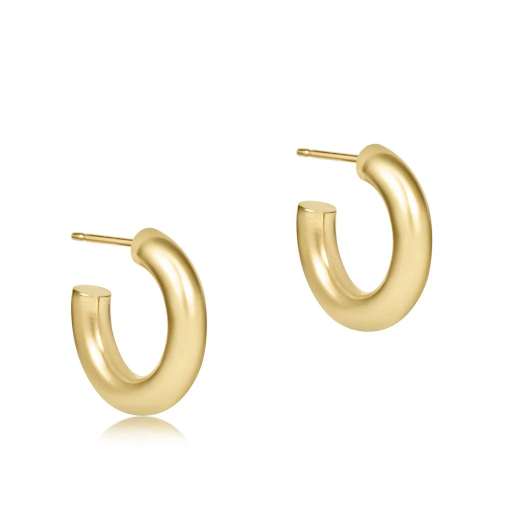 Round Smooth Post Hoop - Gold