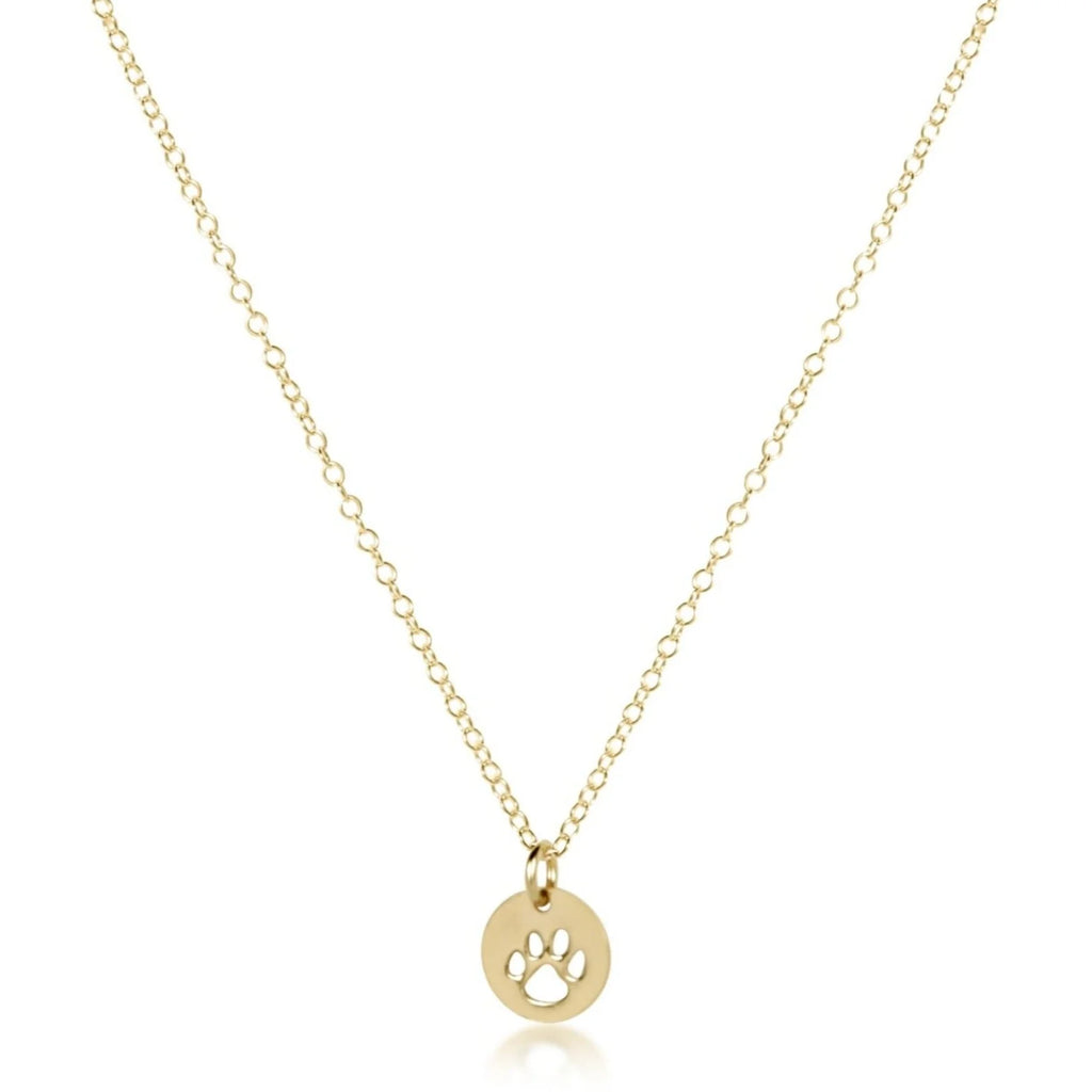 Paw Print Charm Necklace - Gold