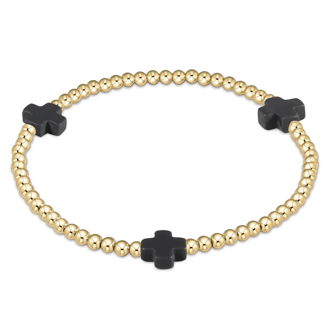 Signature Cross Bead Bracelet - Gold - Molly + Kate 