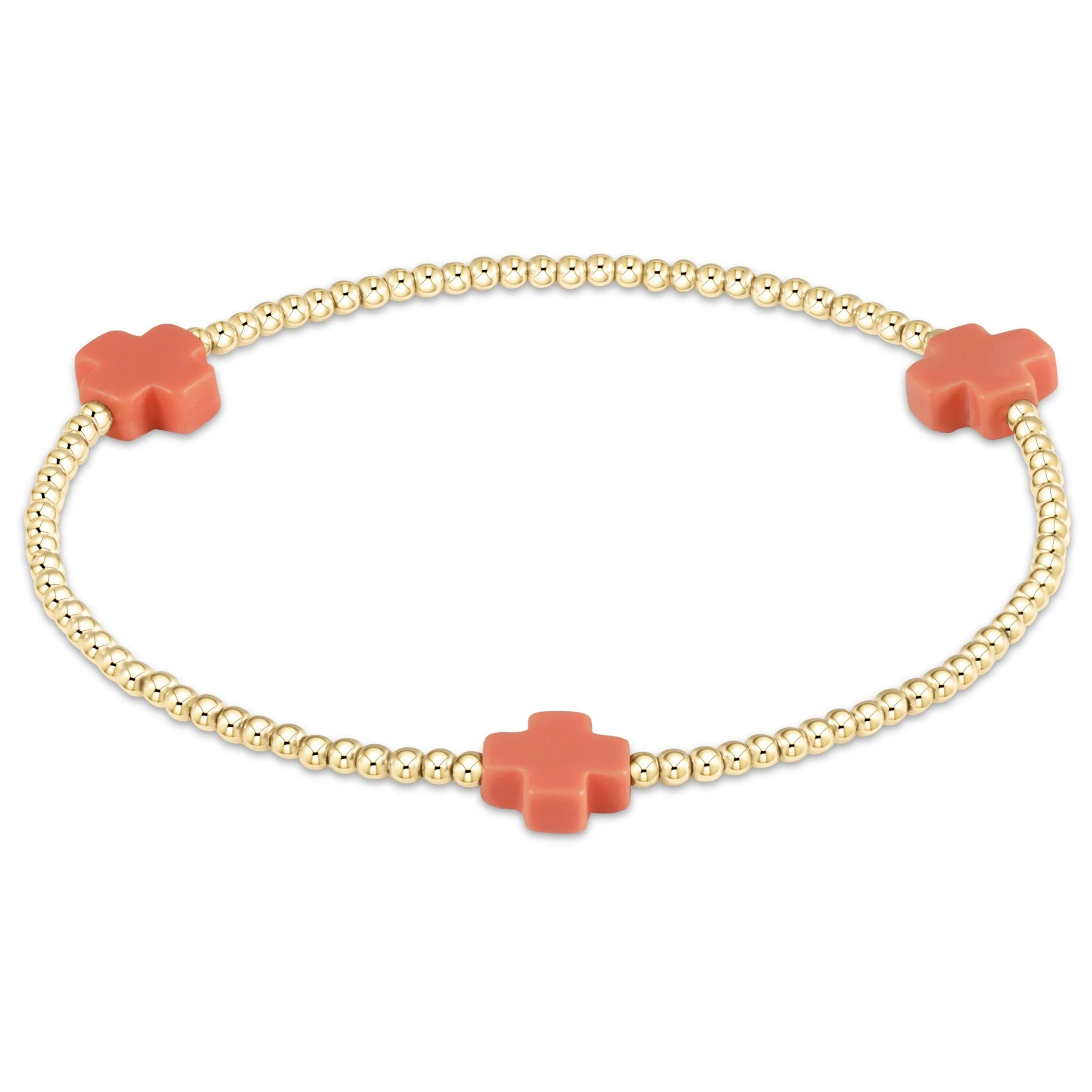Signature Cross Bead Bracelet - Gold - Molly + Kate 