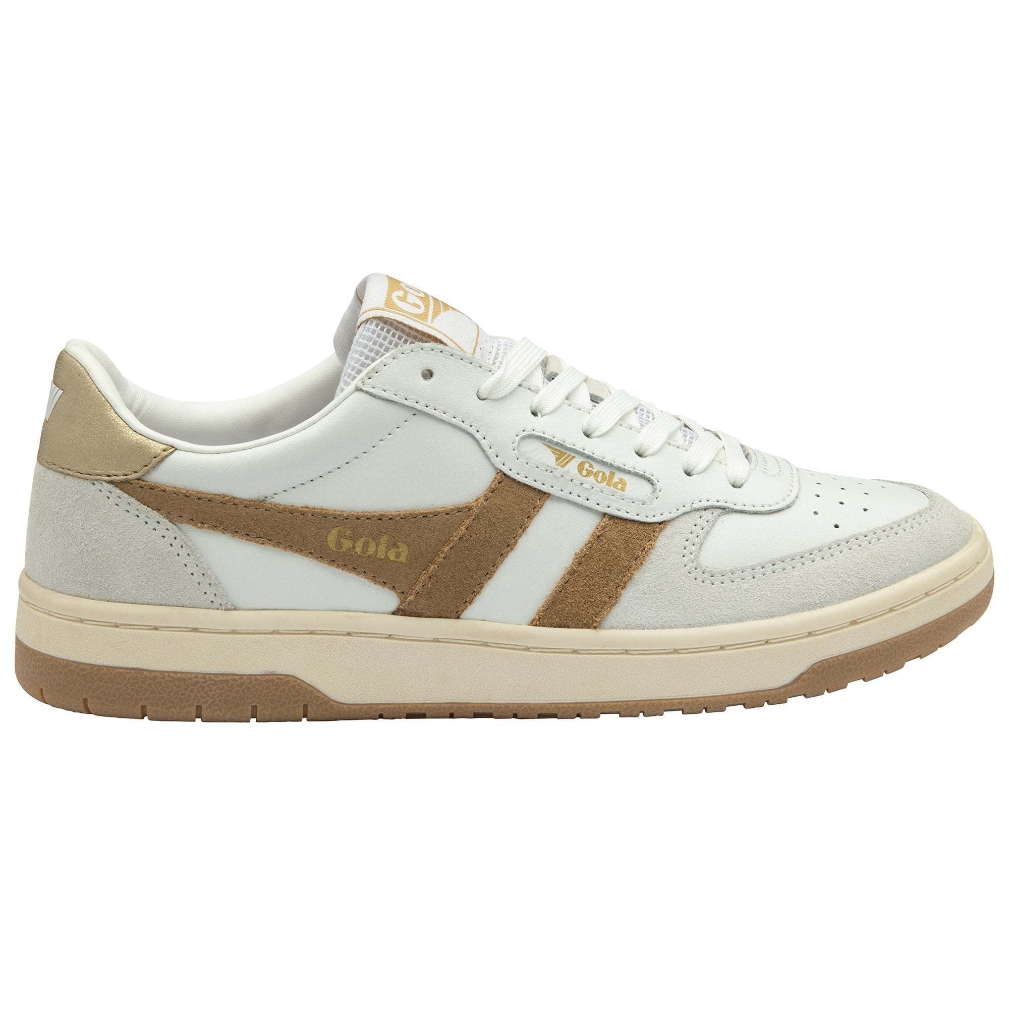 Gola Hawk Sneaker - White/Light Caramel/Gold