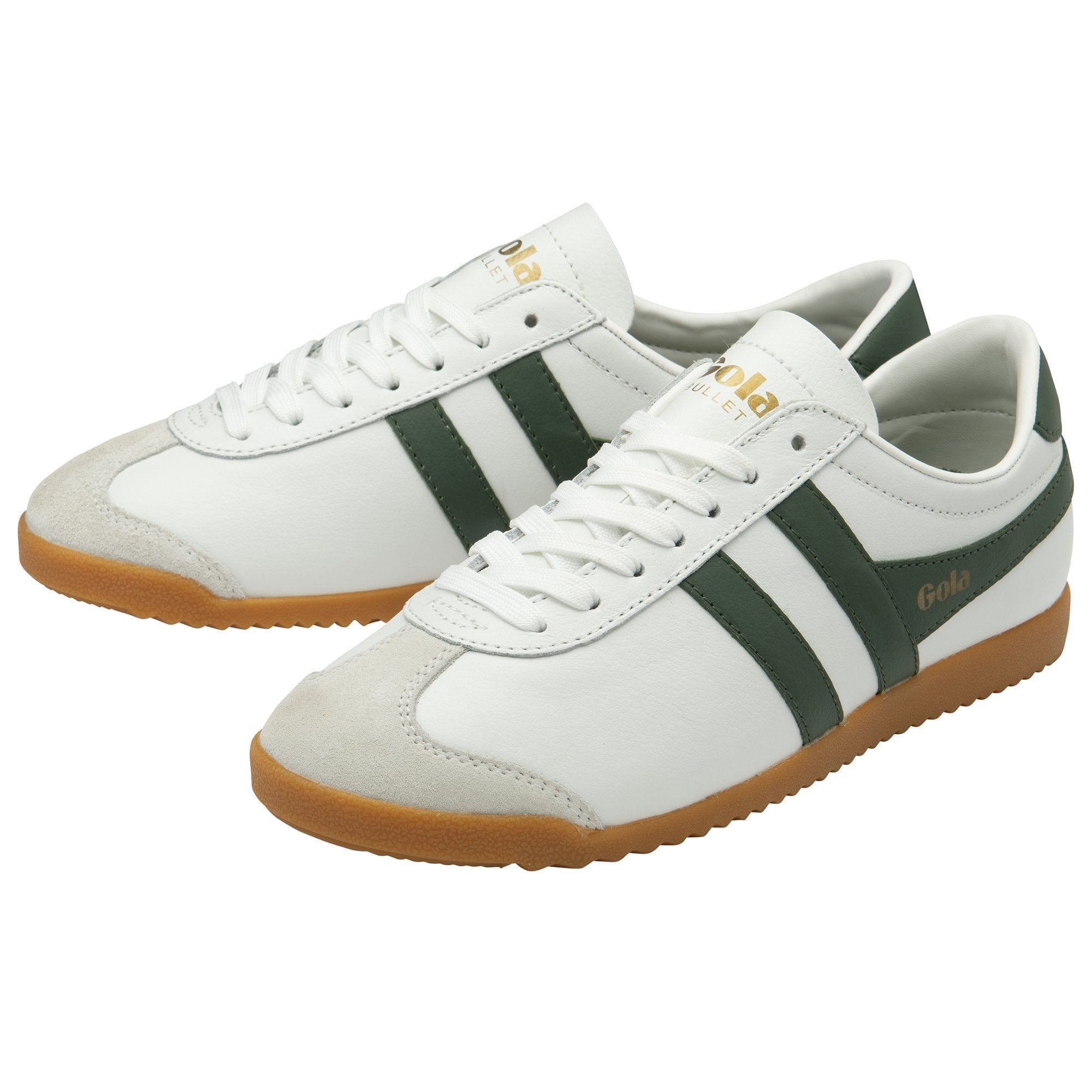 Gola Bullet Leather Sneaker - White/Evergreen/Gum