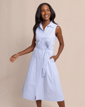 Whitley Seersucker Midi Dress - Ocean Channel