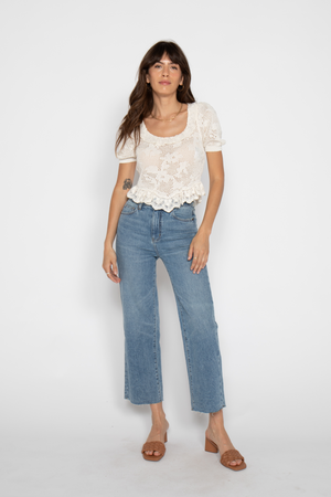 Aberdeen High Rise Wide Leg Ankle Crop - Classic Vintage