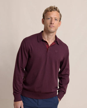 Woodville Jade Sweater Polo - Merlot