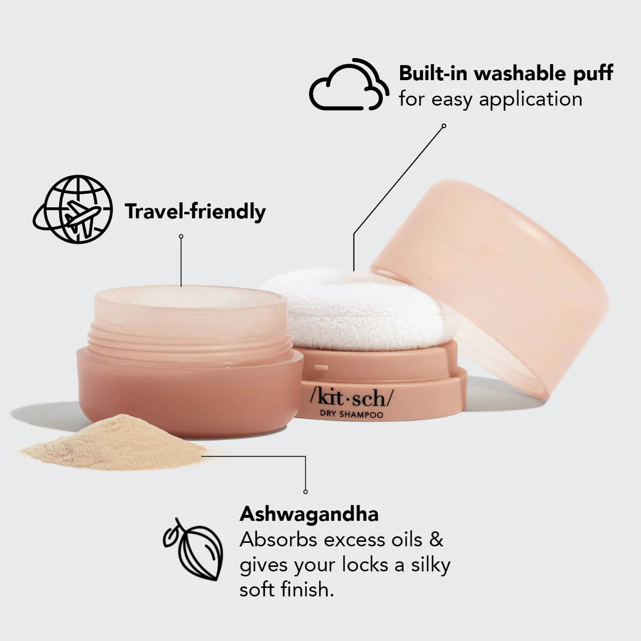 Travel Size Volumizing Rice Protein Dry Shampoo - For Light Hair