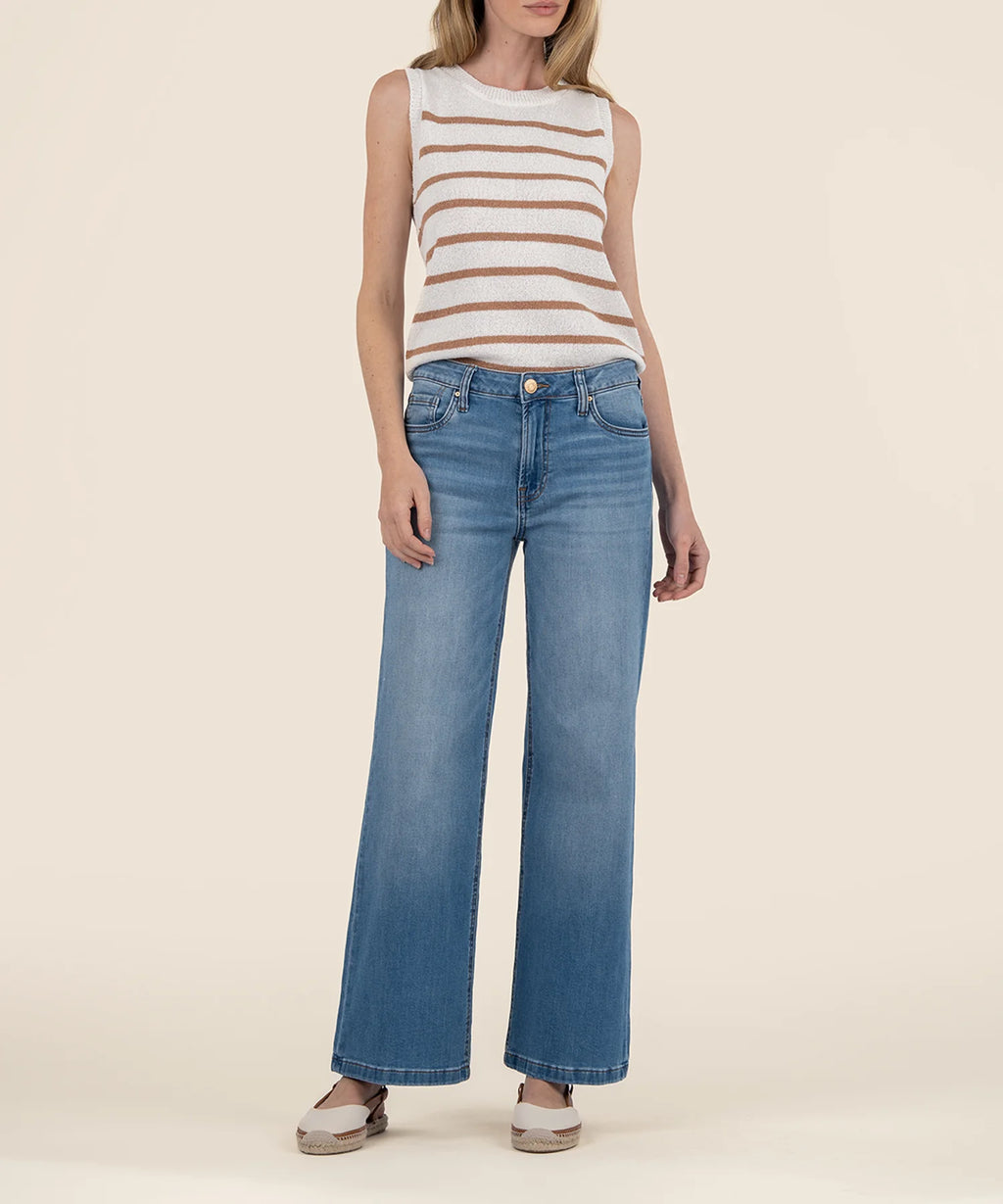 Contessa Striped Knit Tank - Tan