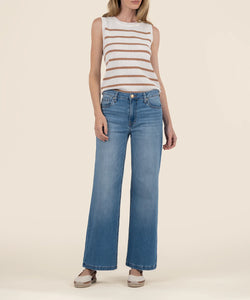 Contessa Striped Knit Tank - Tan