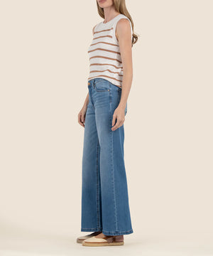 Contessa Striped Knit Tank - Tan