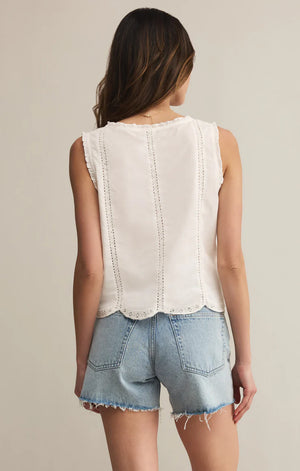 Tomi Embroidered Cotton Tank