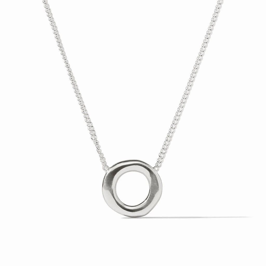 Silver Wave Circle Delicate Necklace