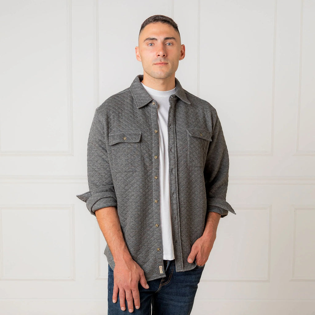 Quilted Shirt Jacket - Gray