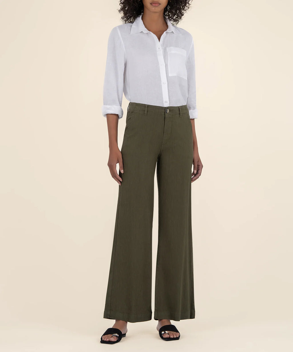 Meg Linen Wide Leg - Forest