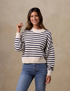 Maritime Crewneck - Cream/Navy