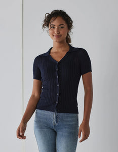 Sutton Fine Gauge Top - Navy