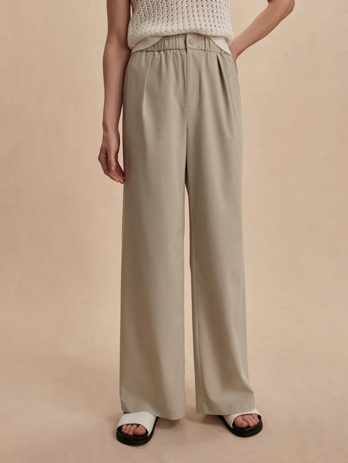 Kayson Wide Leg Pant 29.5” - Sage Grey