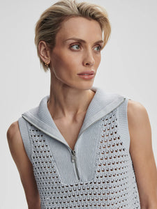 Bains Half Zip Tank - Plein Blue
