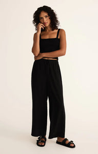 Easton Textured Linen Black Pant