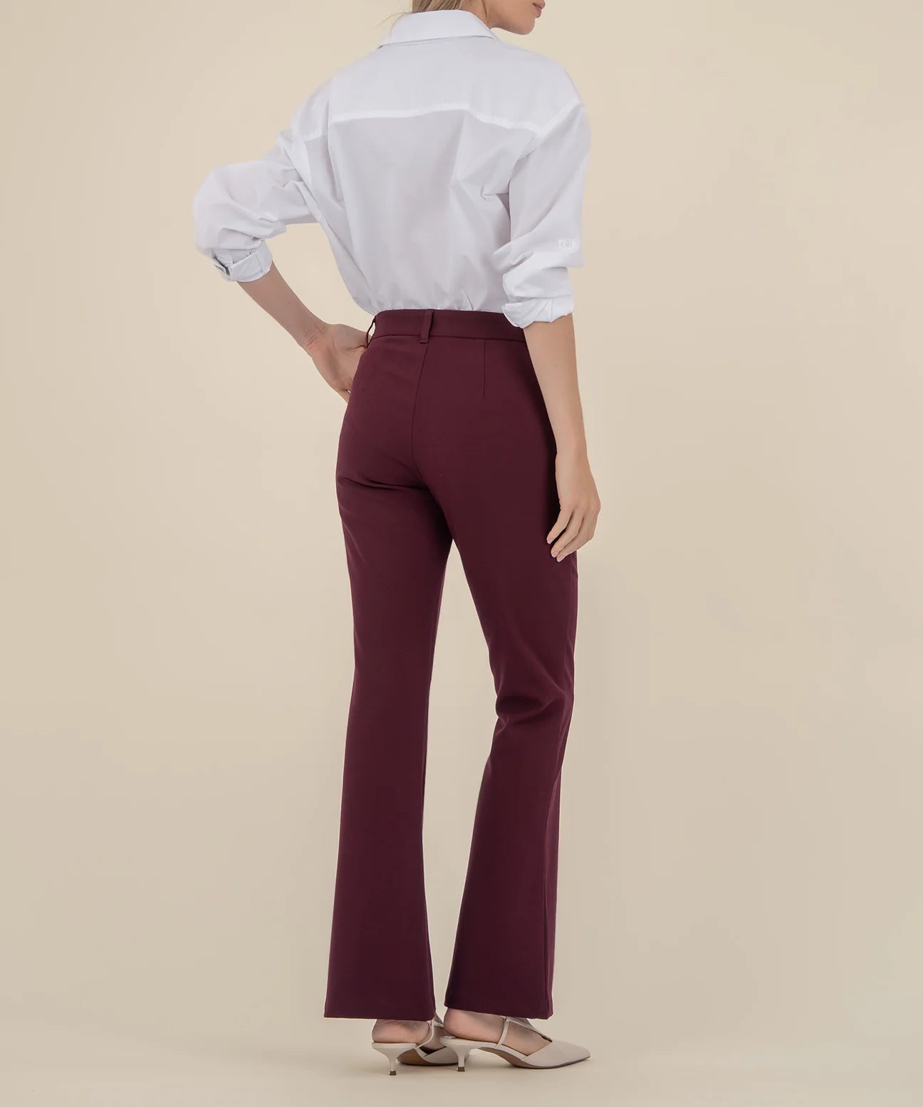 Stella High Rise Flare Trouser- Bordeaux