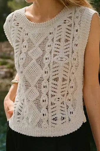 Baroque Sweater Top - Crystal