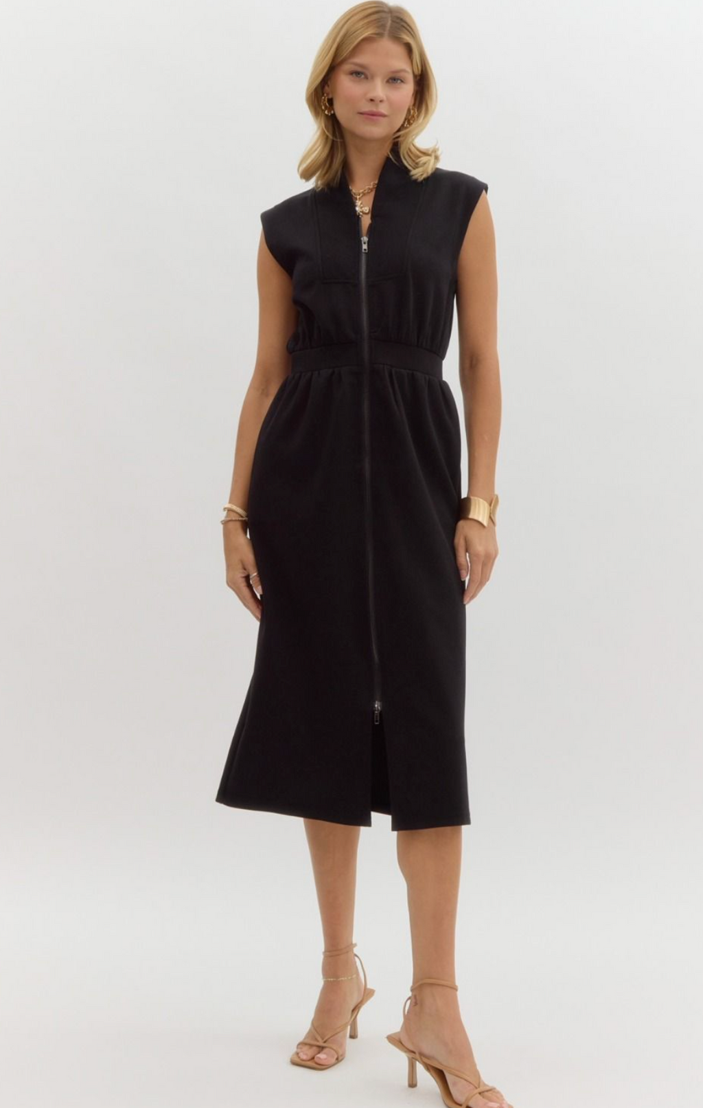 Zaria Zip Dress - Black