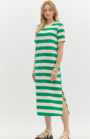 Nova Stripe Dress - Green