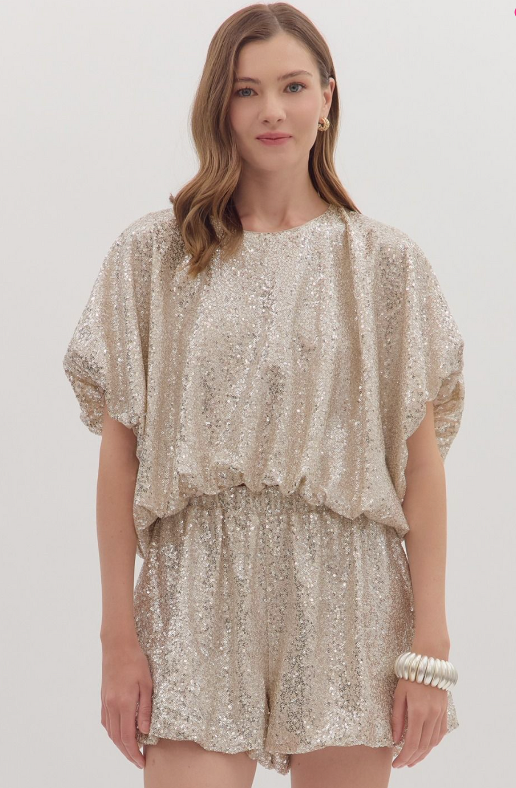 Champagne Sequin Top