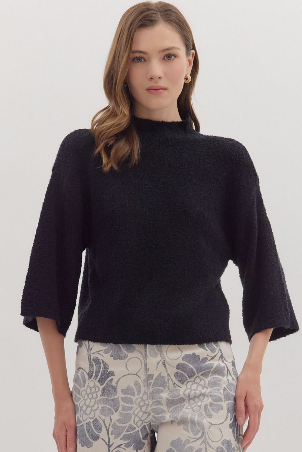 Black Boucle Sweater