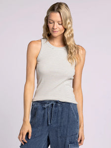 Edlin Tank - Cream + Navy Stripe