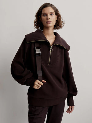 Vine Half-Zip Pullover- Coffee Bean