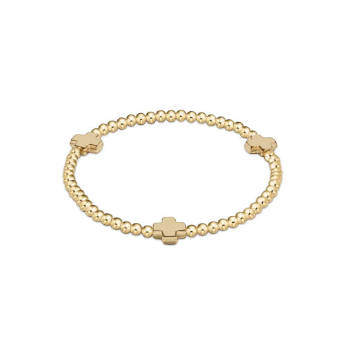 Signature Cross Bead Bracelet - Gold