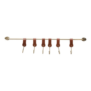 Metal Wall Rack with Leather Hooks - Molly + Kate 