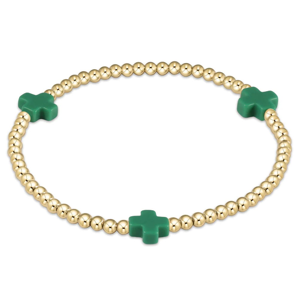 Signature Cross Gold Bead Bracelet - Molly + Kate 