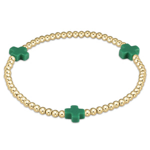 Signature Cross Gold Bead Bracelet - Molly + Kate 