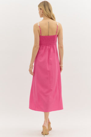 Pink Ric Rac Midi Dress