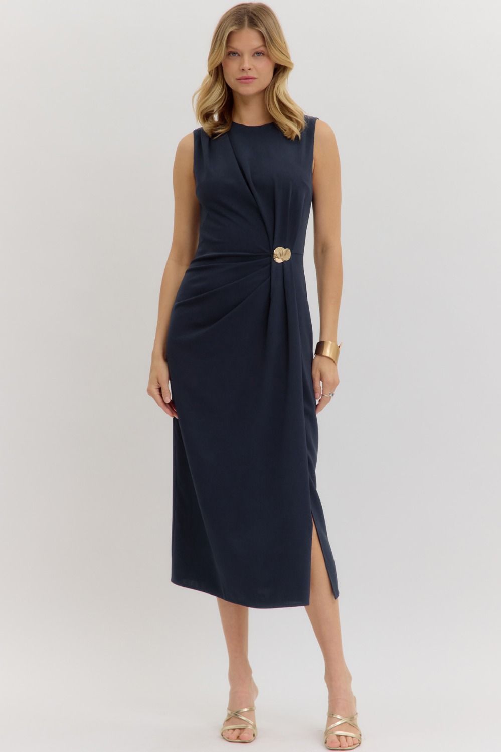 Gayle Navy Midi Dress