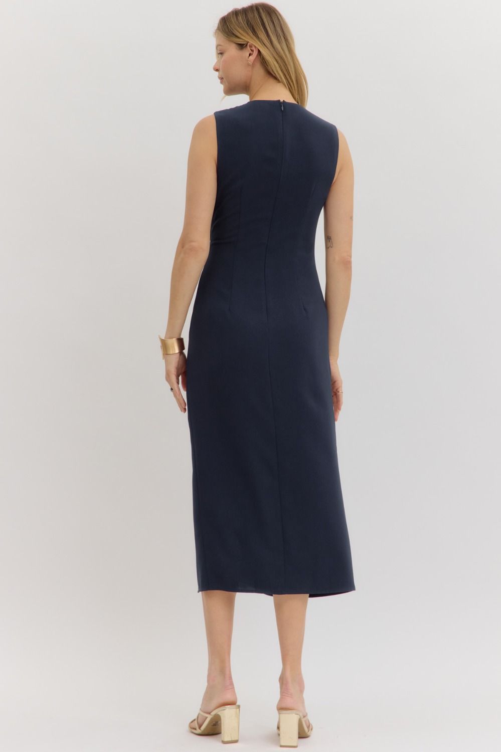 Gayle Navy Midi Dress