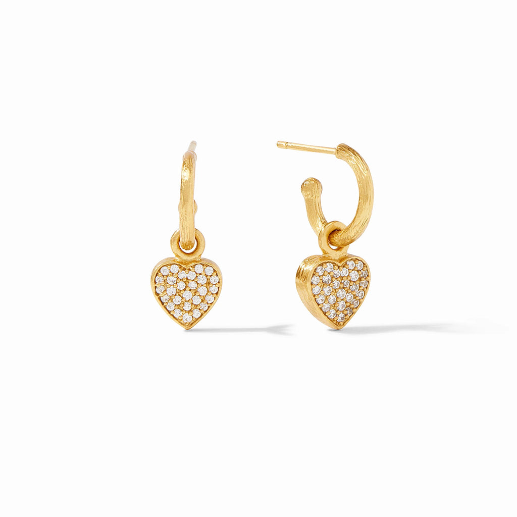 Heart Pavé Hoop & Charm Earring