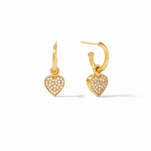 Heart Pavé Hoop & Charm Earring