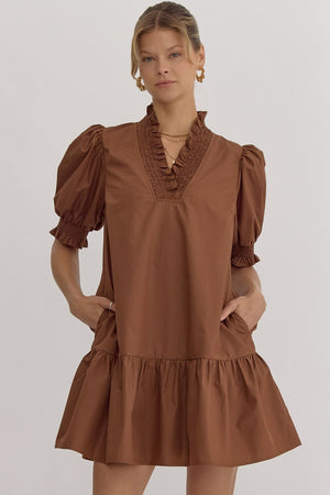 Christina’s Cutout Mini Dress in Caramel