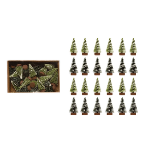 Flocked Mini Bottle Brush Trees - Set of 24